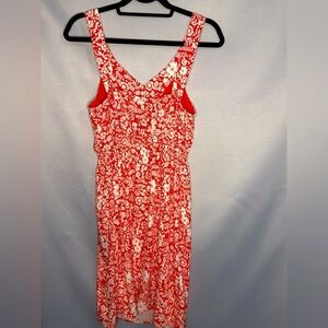 Market & Spruce Red Floral Dress Women Sz S Sleeveless V-Neck NWT